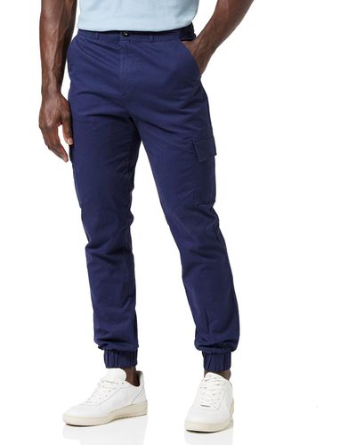 Meraki Cargo Trousers With Elasticated - Blue