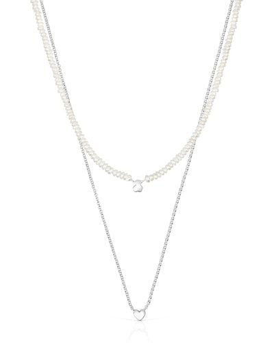 Tous Confezione di collane in argento e perle coltivate da donna - Metallizzato