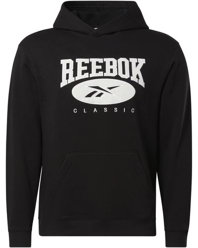 Reebok 's Classics Archive Essentials Hoodie Hooded Sweatshirt - Black