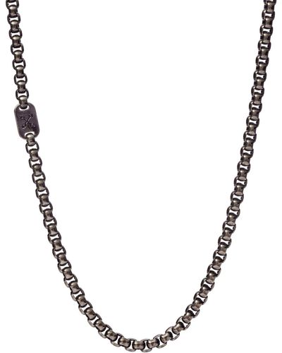 Fossil Vintage Casual Silver Stainless Steel Chain Necklace - Métallisé