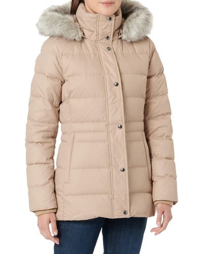 Tommy Hilfiger Tyra Down Jkt Met Bont Donsjacks - Naturel