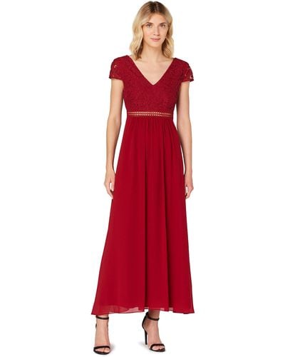 TRUTH & FABLE Maxi Chiffon A-line Dress - Red