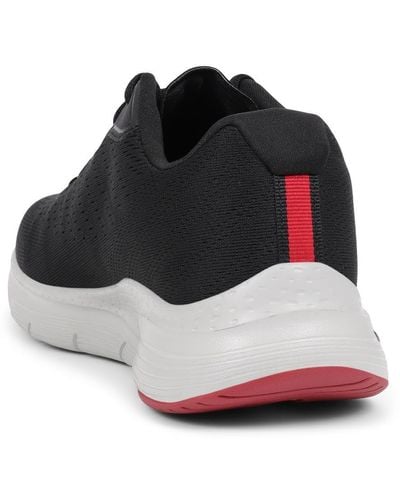 Skechers Comfortable Mesh Athletic Shoes - Gents Lace Up Sports Footwear - Size Uk 10 / Eu - Black