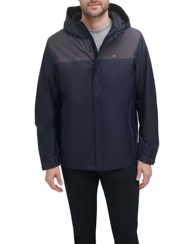 Tommy Hilfiger Lightweight Breathable Waterproof Hooded Jacket - Blue