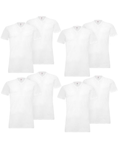 Levi's 4 er Pack Levis V-Neck T-Shirt Unterhemd V-Ausschnitt - Weiß