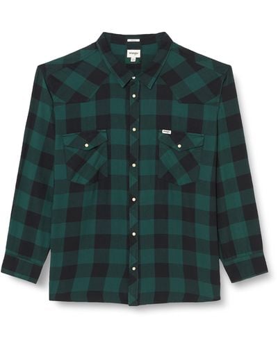 Wrangler LS Western Shirt Maglietta - Verde