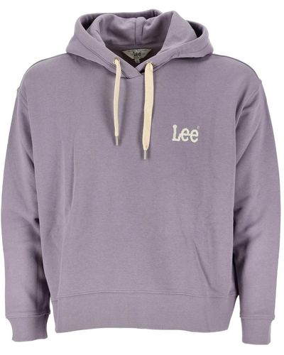 Lee Jeans Felpa con Cappuccio Essential - Viola