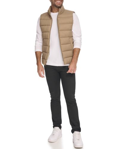 Kenneth Cole Quilted Puffer Styling Lightweight Vest - Black