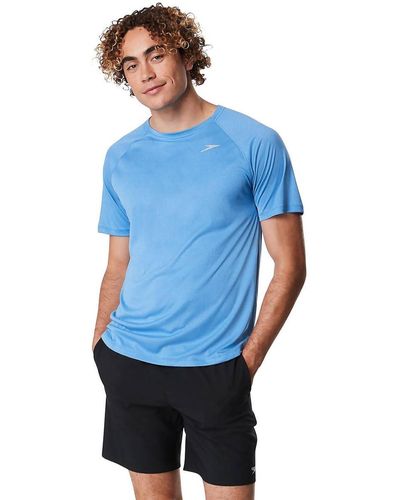 Speedo Explorer Short Sleeve Swim Shirt - Blue