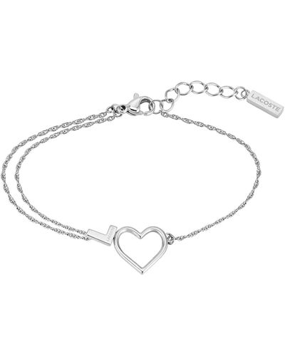 Lacoste Bracelet en chaîne pour Collection VOLTE en Acier inoxidable - 2040014 - Blanc