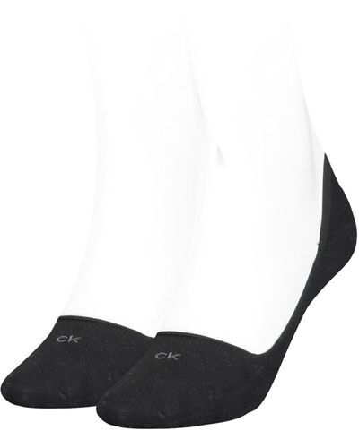 Calvin Klein Liner Socks Logo 2 Pack Footie - Zwart