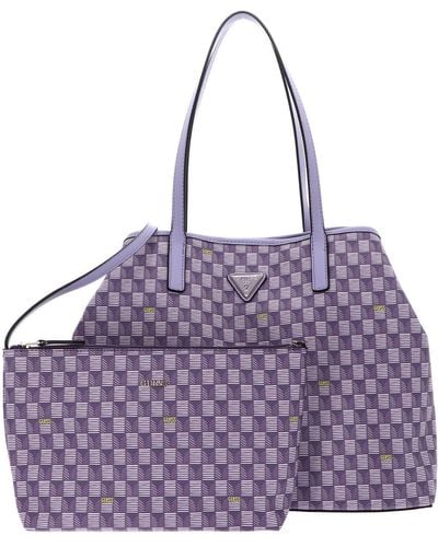 Guess Vikky II Tote Bag L Lilac Logo - Viola