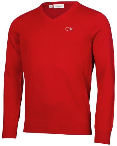 Calvin Klein Ausschnitt-Tour Sweater - Rot