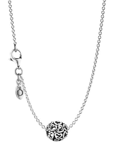 PANDORA 79893 Collier pour femme avec pendentif en forme de cœur - Blanc