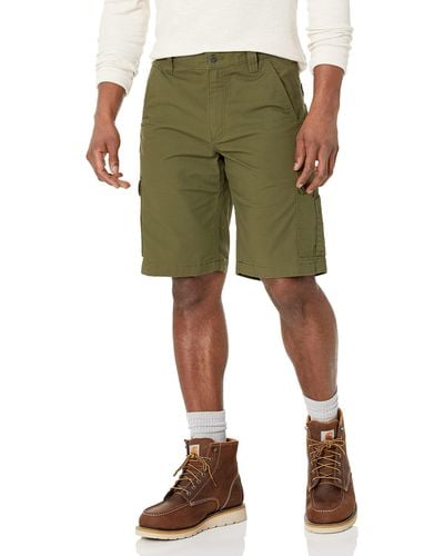 Carhartt Mens Rugged Flex Relaxed Fit Ripstop Cargo Work Utility Shorts - Green