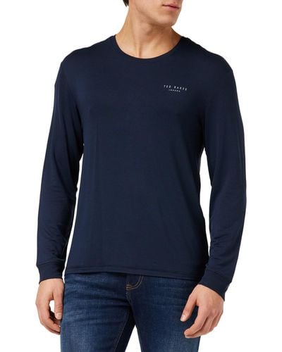 Ted Baker Supersoft Jersey Long Sleeve Top T-Shirt - Blu