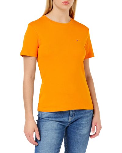Tommy Hilfiger T-Shirt ches Courtes New Slim Cody Col Ras-du-Cou - Orange