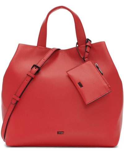 DKNY Dkny Handbag Saffiano Leather Large North South Tote in Red