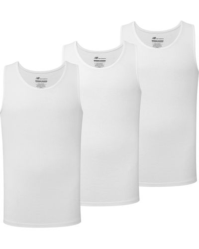 New Balance Cotton Performance Rib Tank Top 3-Pack - Blanc
