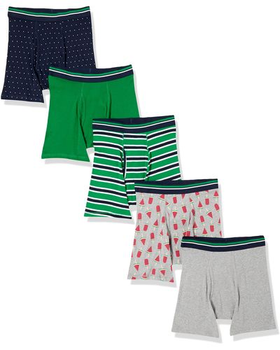 Amazon Essentials 5-pack Tag-free Boxer Slips - Groen