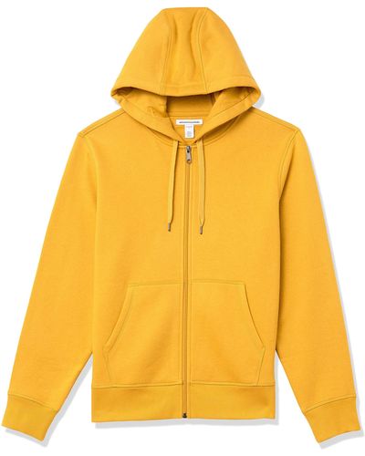 Amazon Essentials Fleece-Sweatshirt mit durchgehendem Reißverschluss und Kapuze - Gelb