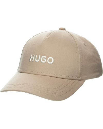HUGO Big Logo Cotton Baseball Hat Cap - Natural
