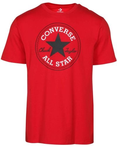 Converse Chuck Taylor All Star Patch Logo T Shirt - Rot