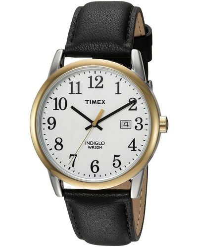 Timex Analog Quarz Uhr mit Leder Armband TW2R300009J - Schwarz