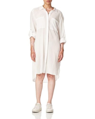 Seafolly Strandkleid /-Hemd Crinkle Twill Beach Shirt - Weiß