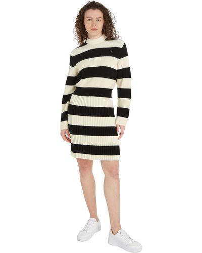 Tommy Hilfiger Co Cardi Stitch Swt Dress Sweater Dresses in Red | Lyst UK