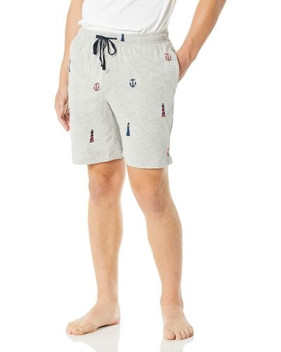 Nautica Soft Knit 100% Cotton Elastic Waistband Sleep Lounge Short - Gray