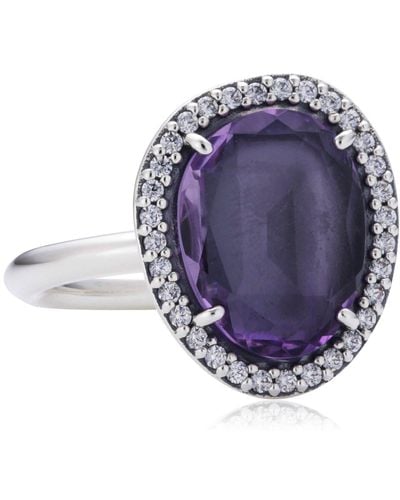 PANDORA Ring 925 Sterling Silber Amethyst violett Gr.56 - Lila