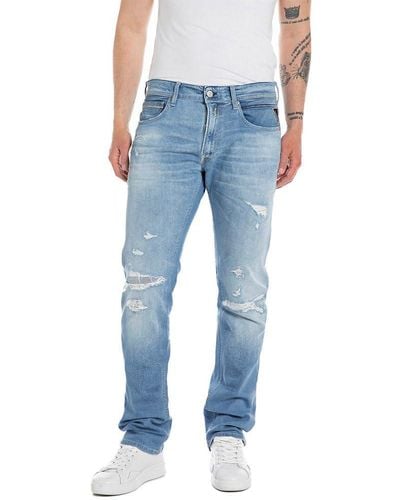 Replay Men's Jeans With Super Stretch - Blue