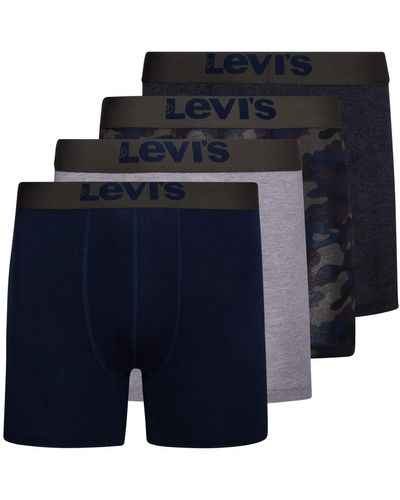 Levi's S Stretch Boxer Brief Underwear Breathable Stretch Underwear 4 Pack - Blue