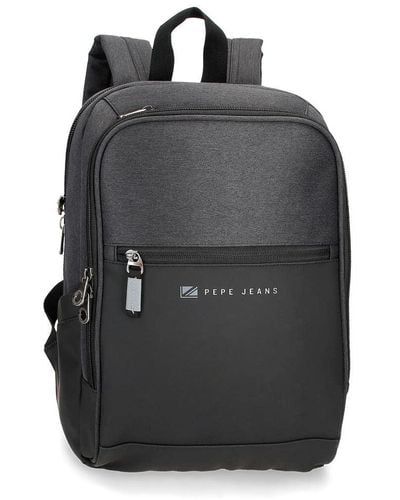 Pepe Jeans Jarvis Zaino per portatile regolabile 15,6" nero 31 x 44 x 15 cm Poliestere con dettagli in pelle sintetica 20,46 L