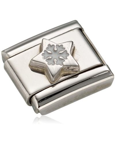 Nomination 330204/01 Charm Composable Star Snowflake Stainless Steel Enamel - Metallic