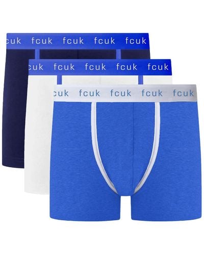 French Connection 3 Pack Logo Boxer Shorts Assorted 11 - Blue