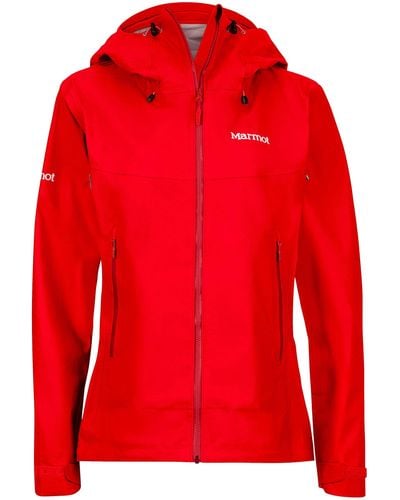 Marmot Starfire Lightweight Waterproof Hooded Rain Jacket - Red