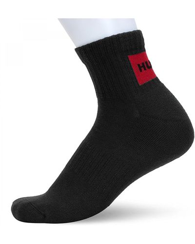 HUGO 2p Sh Rib Label Cc Short_socks - Black