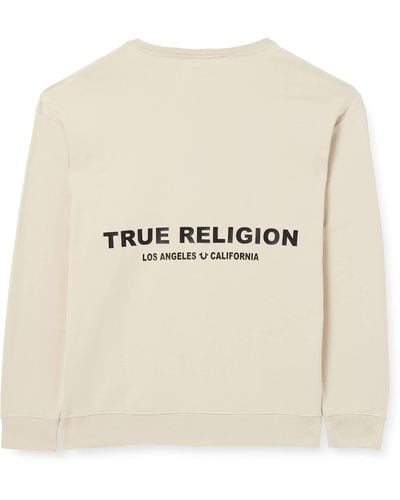 True Religion Crewneck Sweat True.r On Back Pelican Sweatshirt - Natural