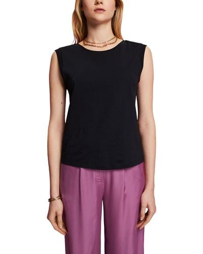 Esprit Tanktop In Cropped-lengte - Zwart