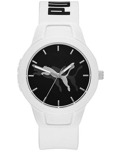 PUMA Reset V2 Drie-hand Date Siliconen Horloge Met Leaping Cat Logo - Zwart