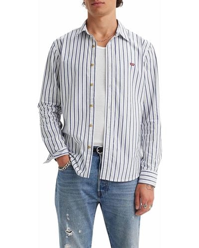Levi's Long-Sleeve Battery Housemark Slim Camisa Hombre - Rosa