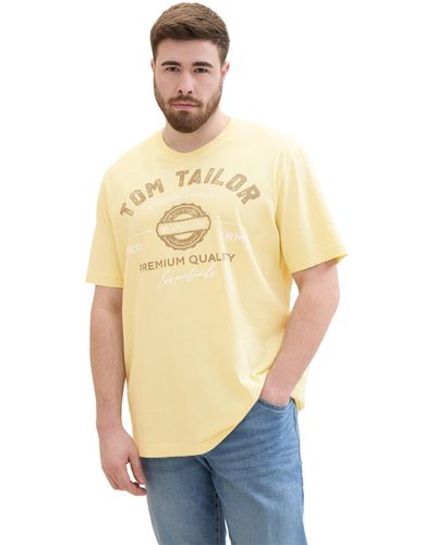 Tom Tailor Plussize T-Shirt mit Logo-Print aus Baumwolle - Mehrfarbig