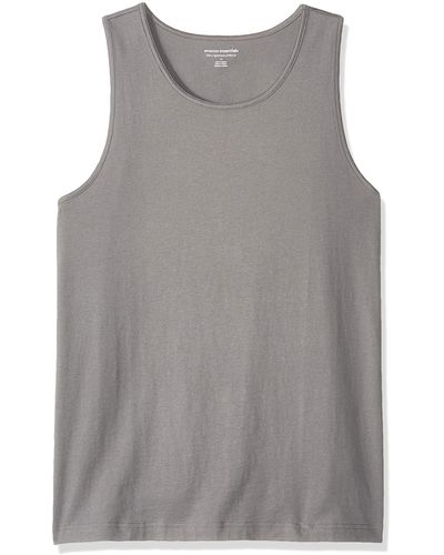 Amazon Essentials Camiseta lisa sin mangas de corte entallado para hombre - Gris