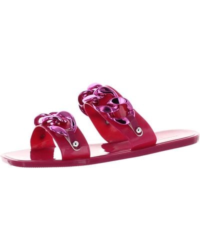 Kenneth Cole Naveen Chain Jelly Flatform Slide Sandal - Red