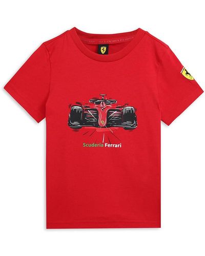 PUMA Jugendliche Scuderia Ferrari Race Motorsport T-Shirt mit Grafik 128Rosso Corsa Red - Rot