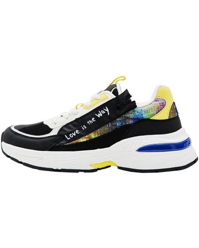 Desigual Patchwork Zip-up Running Sneakers - Multicolor