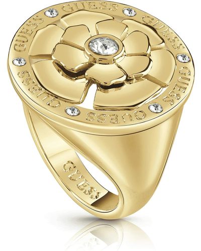 Guess Ring PEONY WITH CRYSTAL BIG RING(GL Edelstahl 54 Gold 32012923 - Mettallic