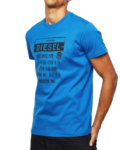 DIESEL T-Shirt Uomo Mod. T-Diego-S1 0091A 8II ROYAL L - Blau